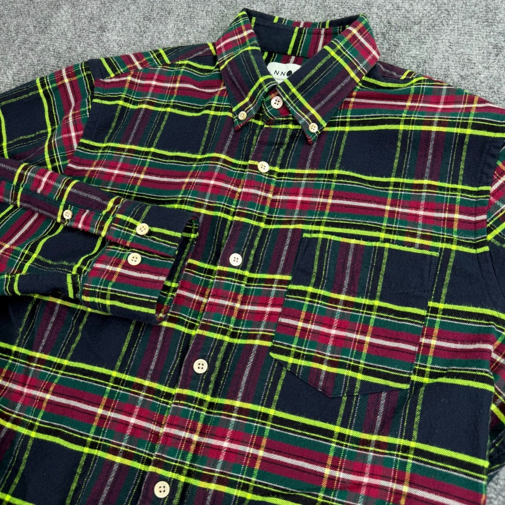 NN07 No Nationality‎ Shirt Mens Large Plaid Levon Button Down Long Sleeve Pocket